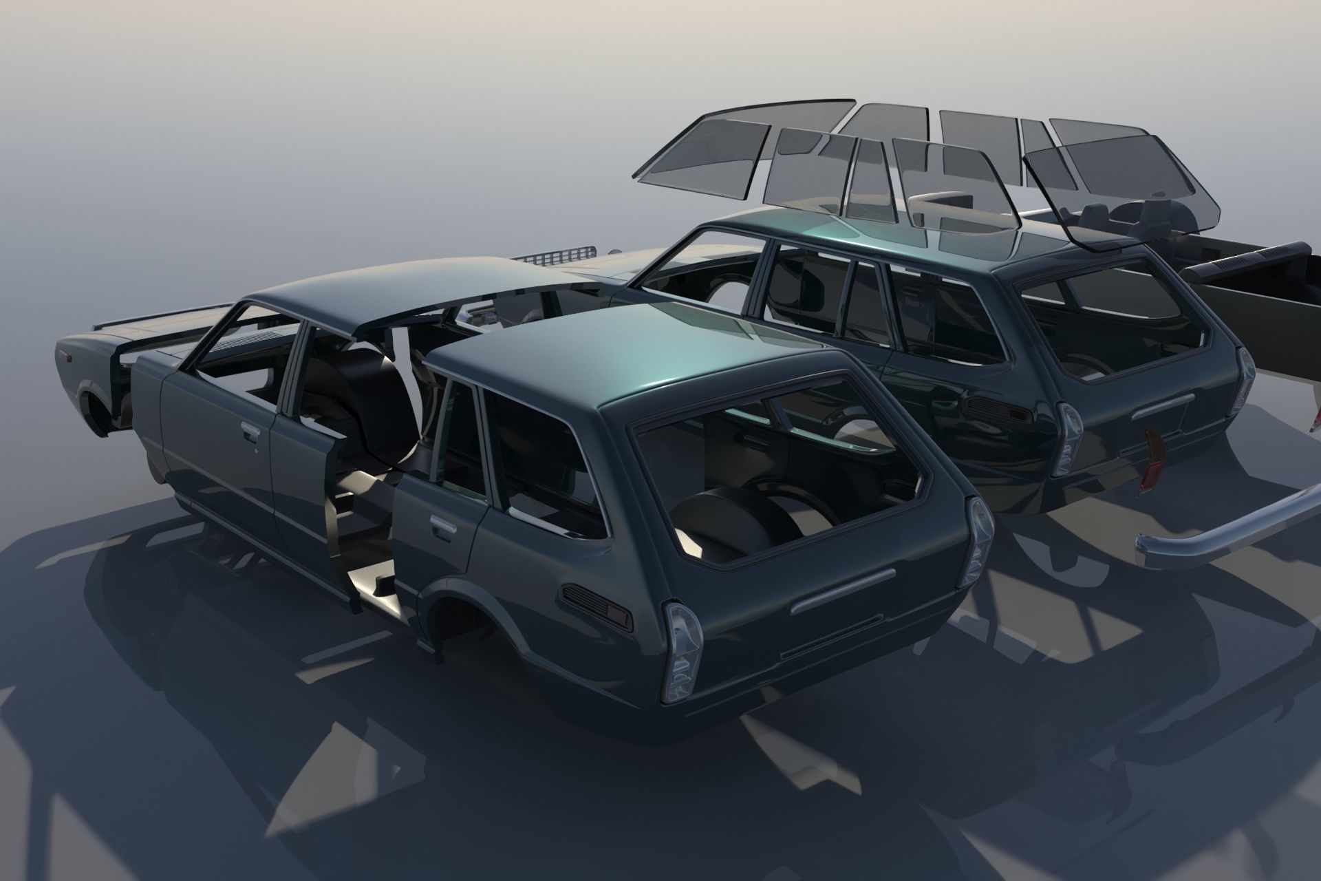 Toyota Corolla 1975 Wagon 3D print model_11