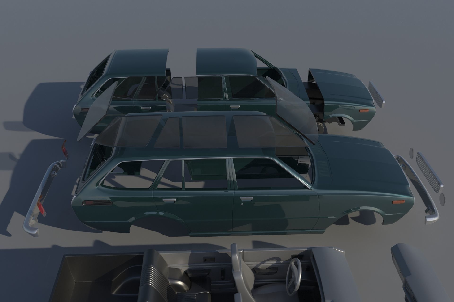 Toyota Corolla 1975 Wagon 3D print model_13