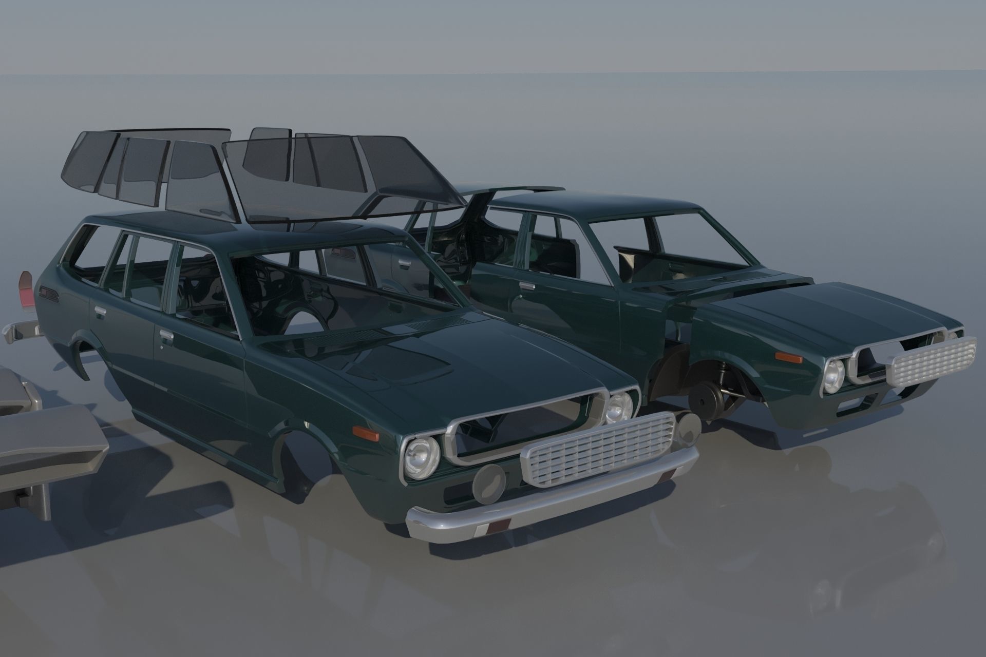 Toyota Corolla 1975 Wagon 3D print model_14