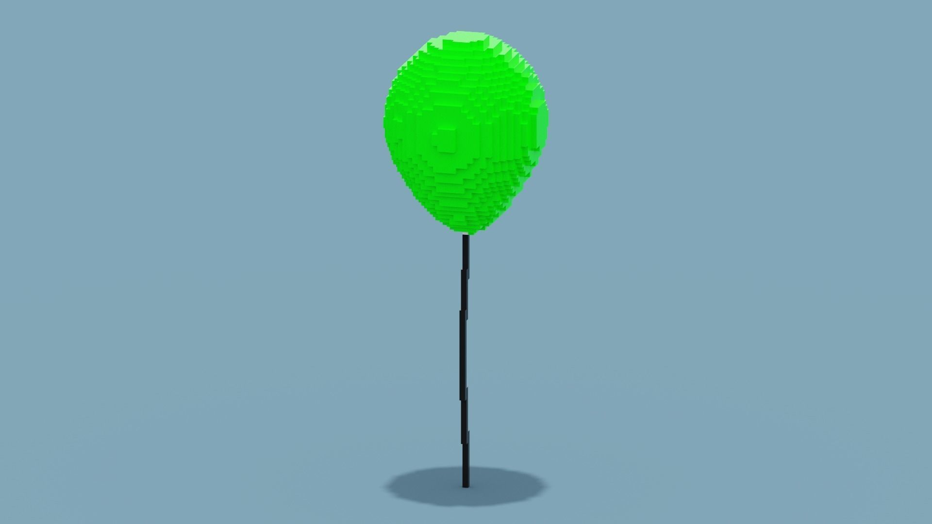 VoxelGreen Balloon Low-poly 3D model_10