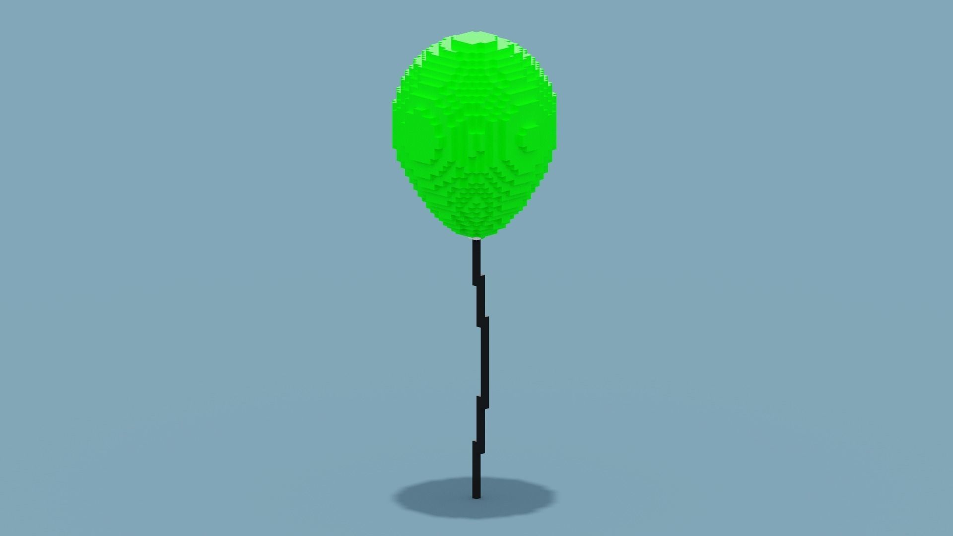 VoxelGreen Balloon Low-poly 3D model_8