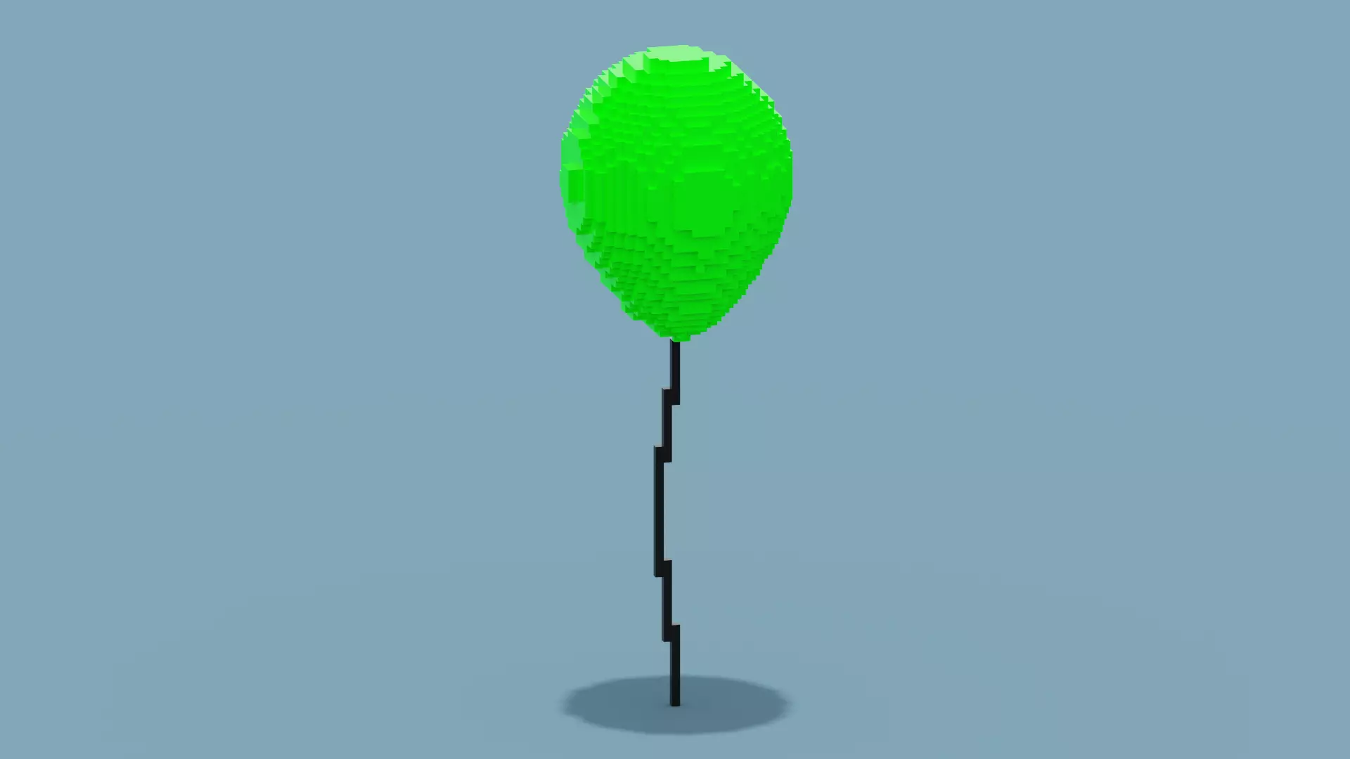 VoxelGreen Balloon Low-poly 3D model_0