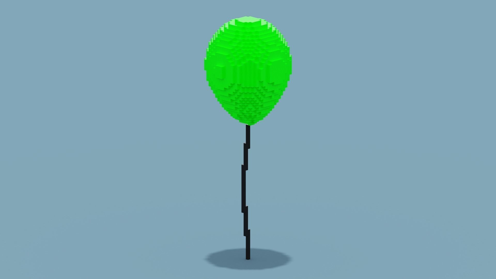 VoxelGreen Balloon Low-poly 3D model_11
