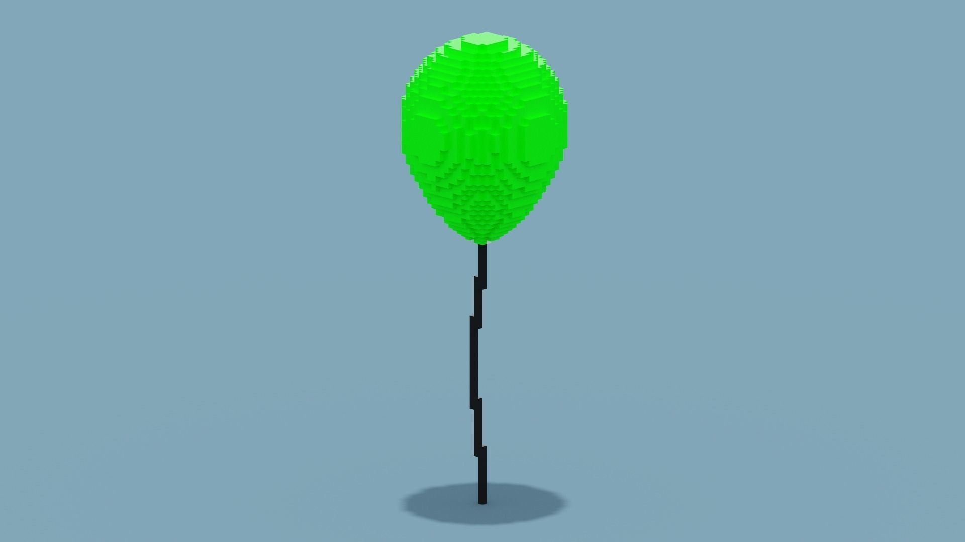 VoxelGreen Balloon Low-poly 3D model_2