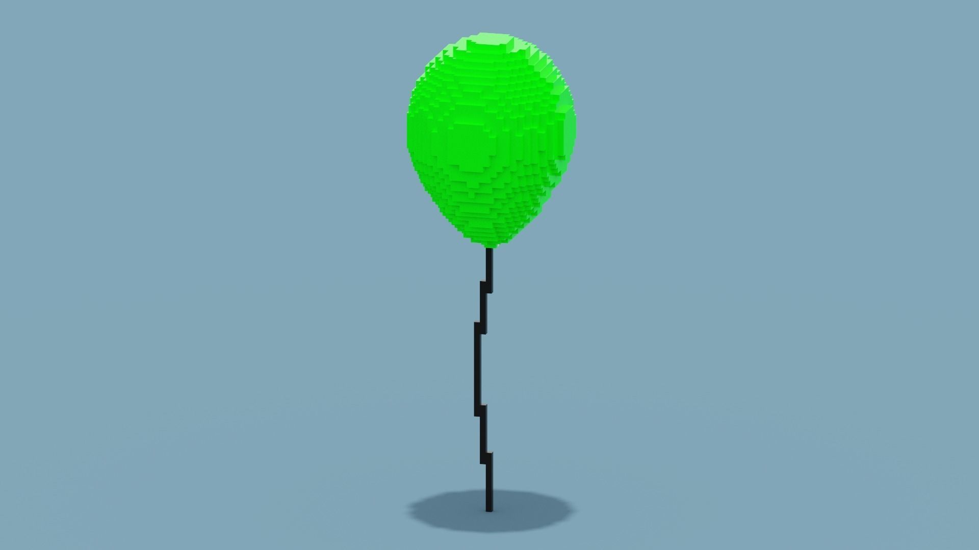 VoxelGreen Balloon Low-poly 3D model_1
