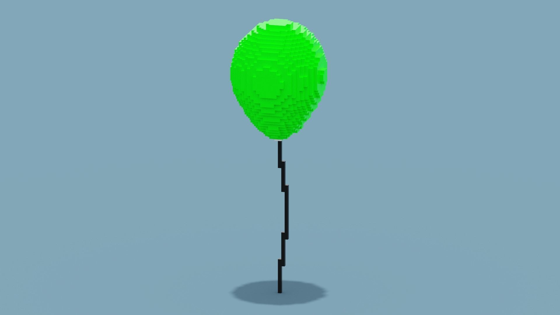 VoxelGreen Balloon Low-poly 3D model_7