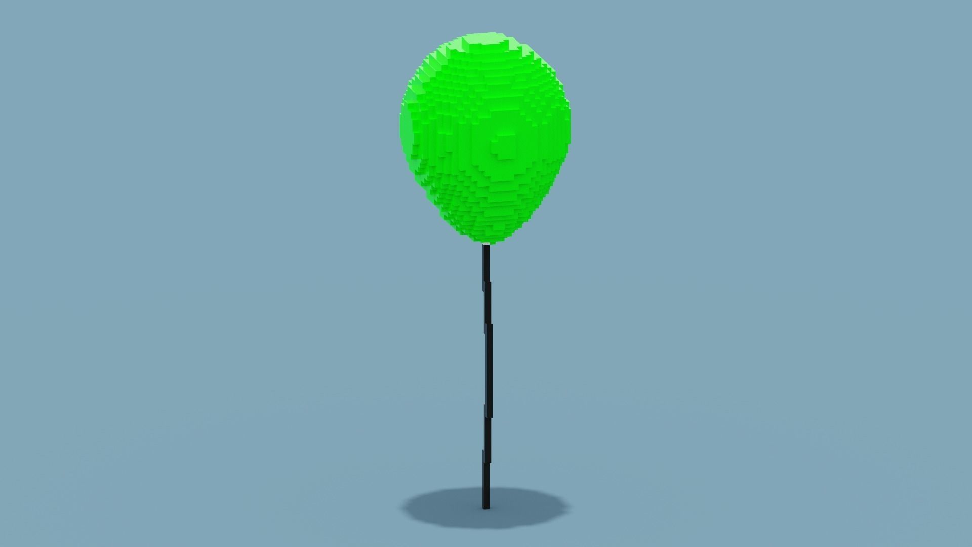 VoxelGreen Balloon Low-poly 3D model_9