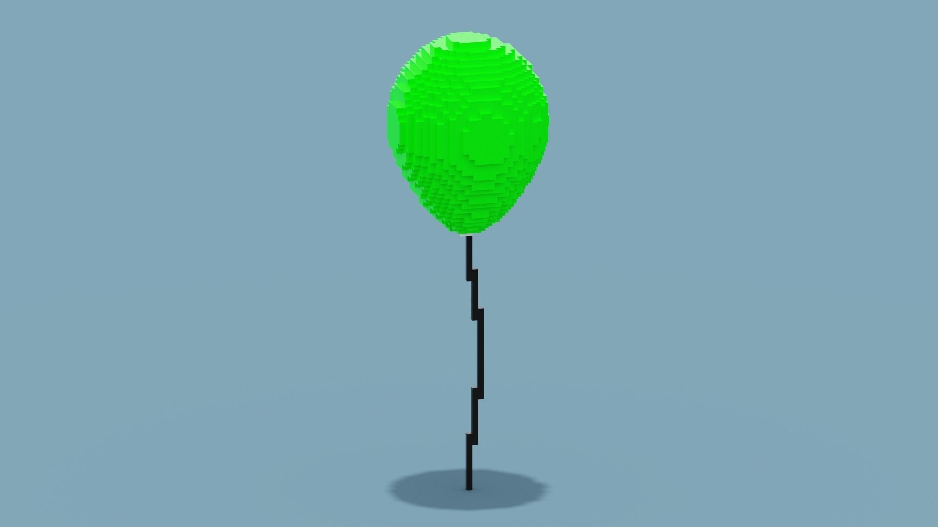 VoxelGreen Balloon Low-poly 3D model_6