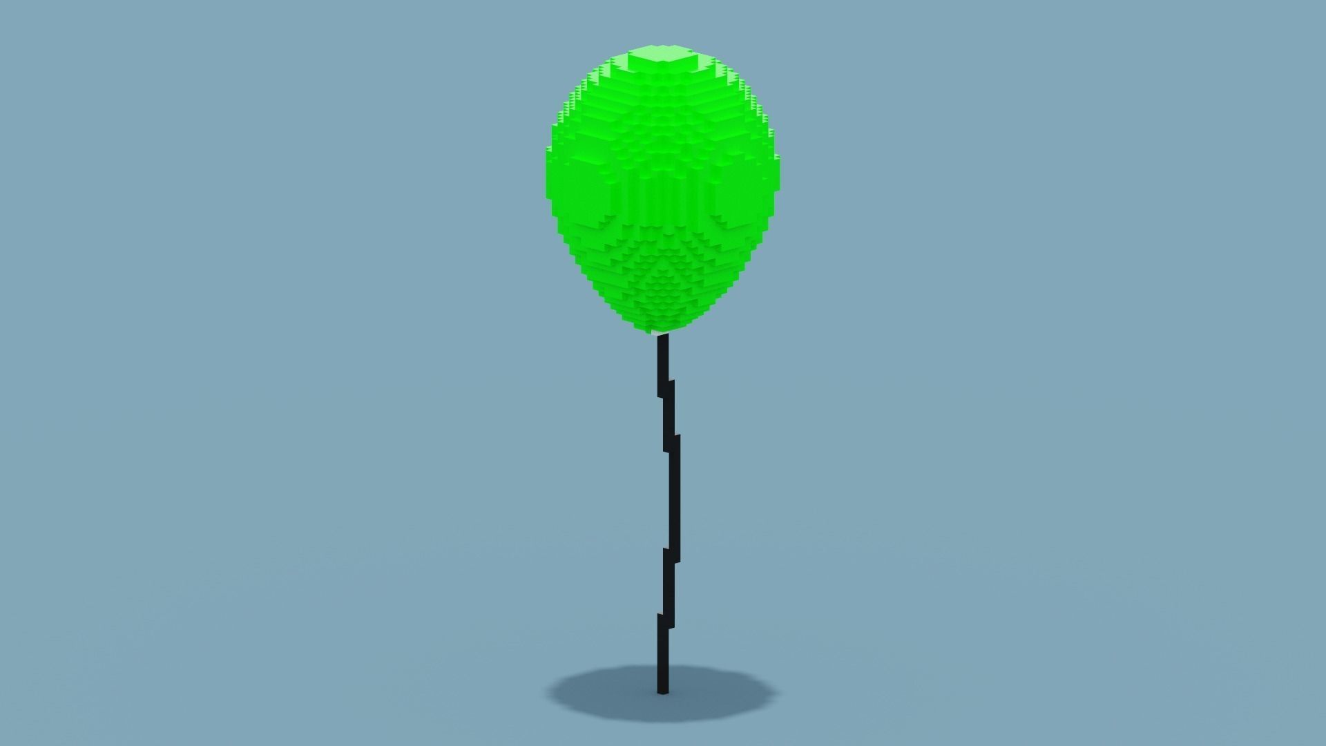 VoxelGreen Balloon Low-poly 3D model_5