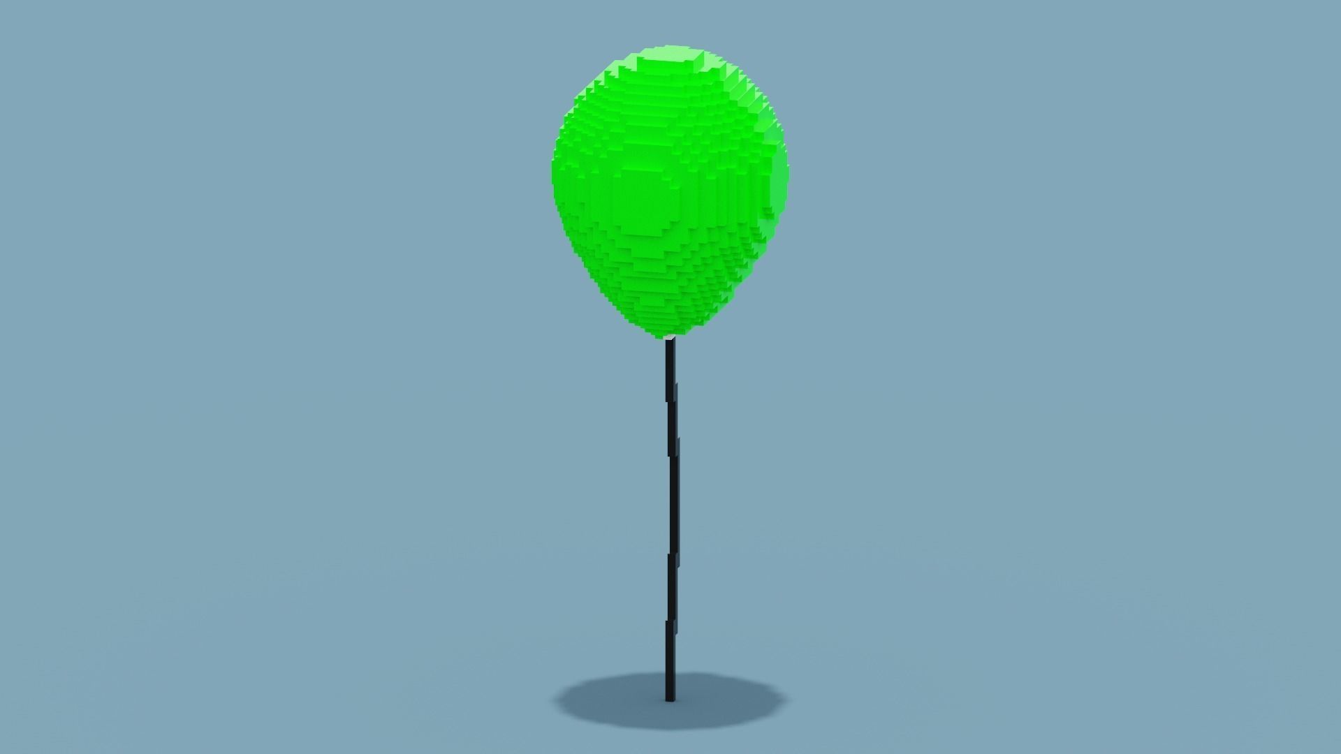 VoxelGreen Balloon Low-poly 3D model_4