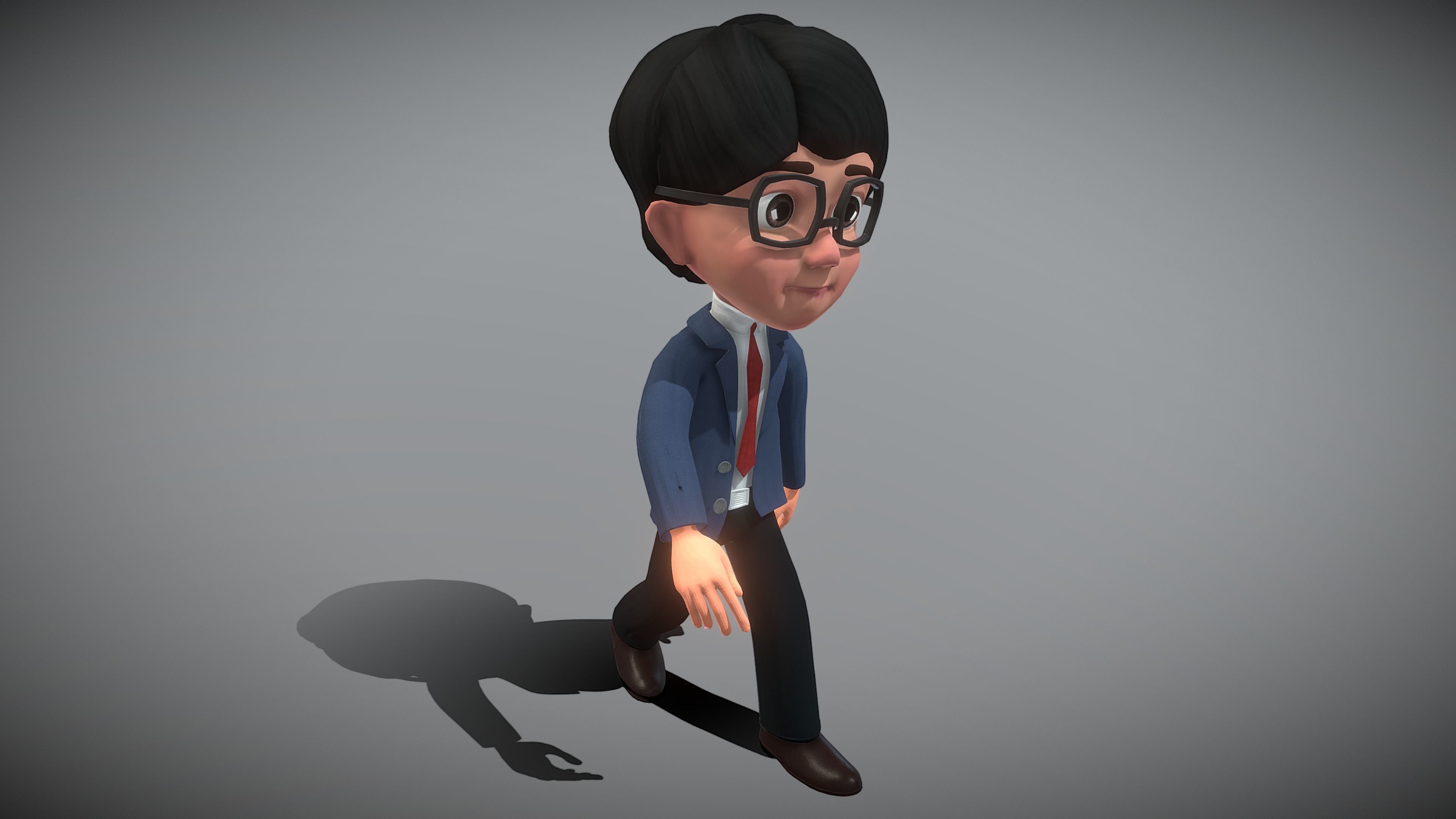 Cartoon Young Man 3D model_5