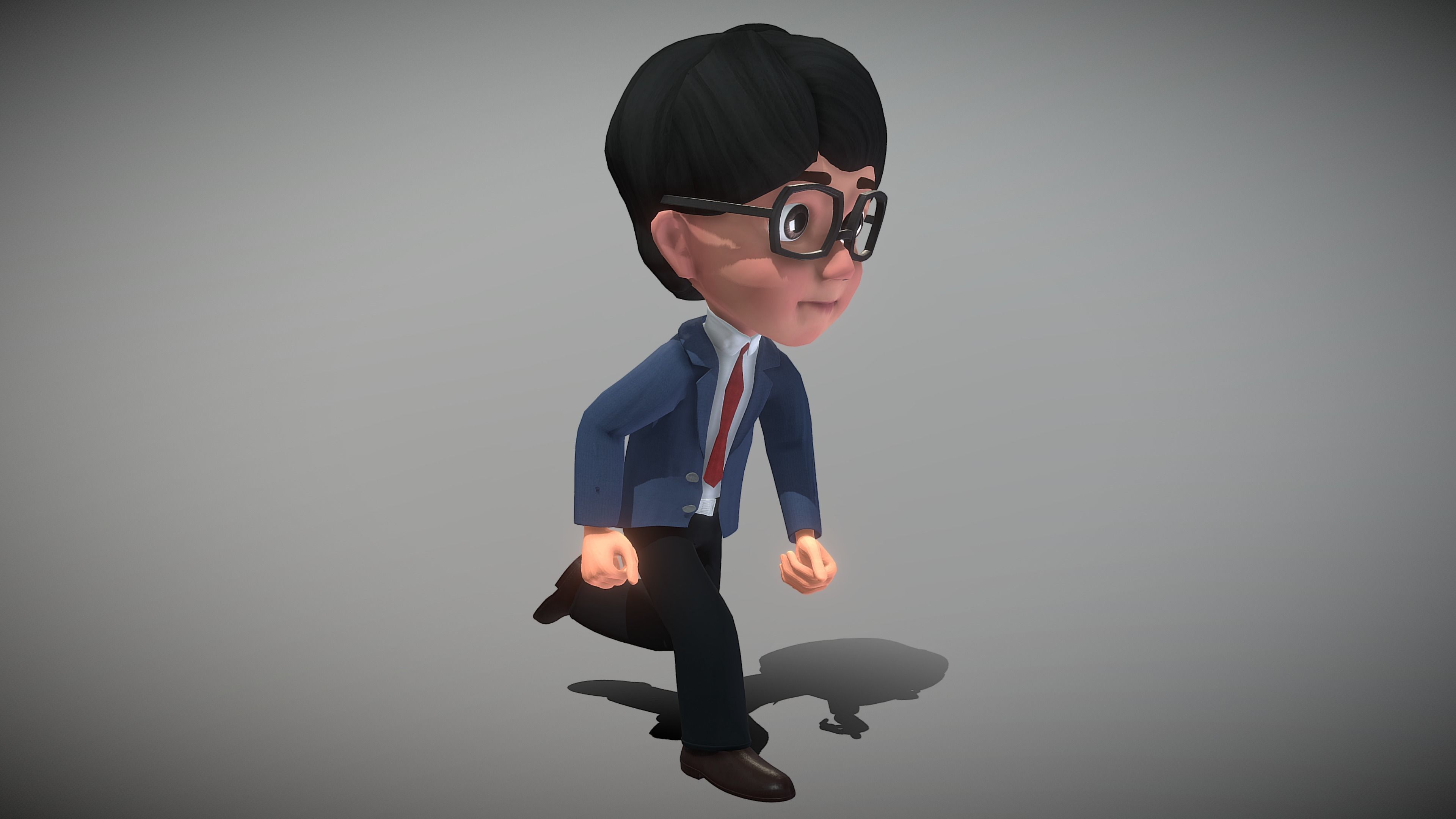 Cartoon Young Man 3D model_6