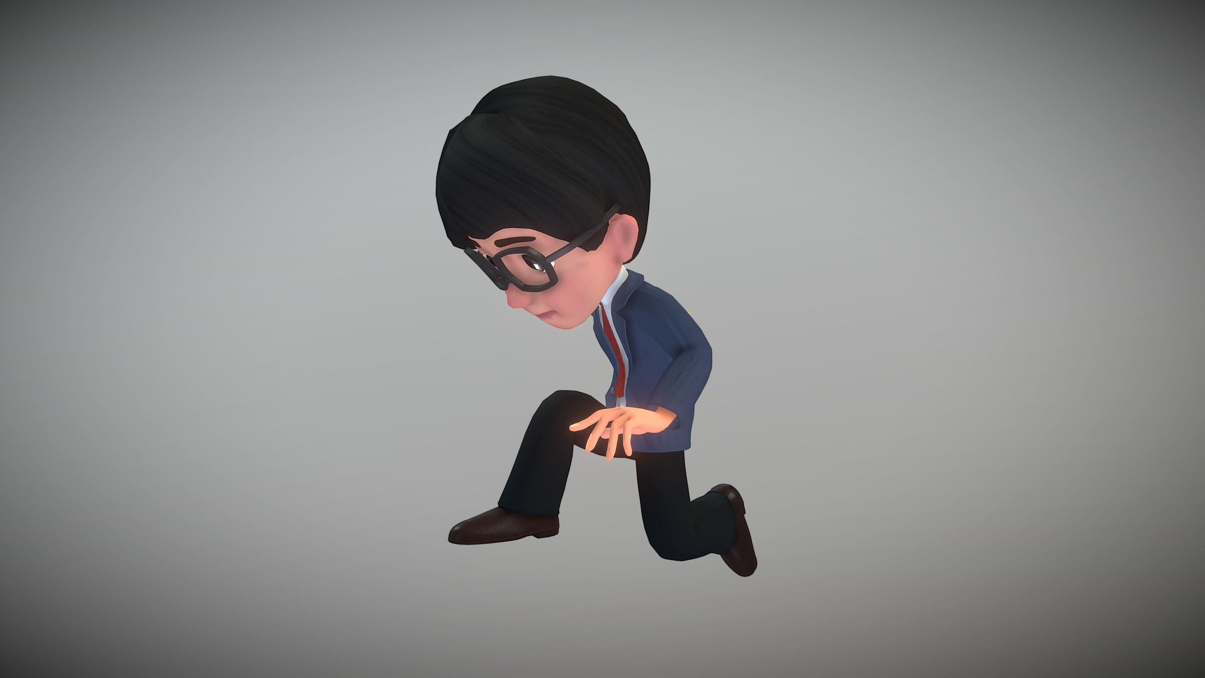 Cartoon Young Man 3D model_7