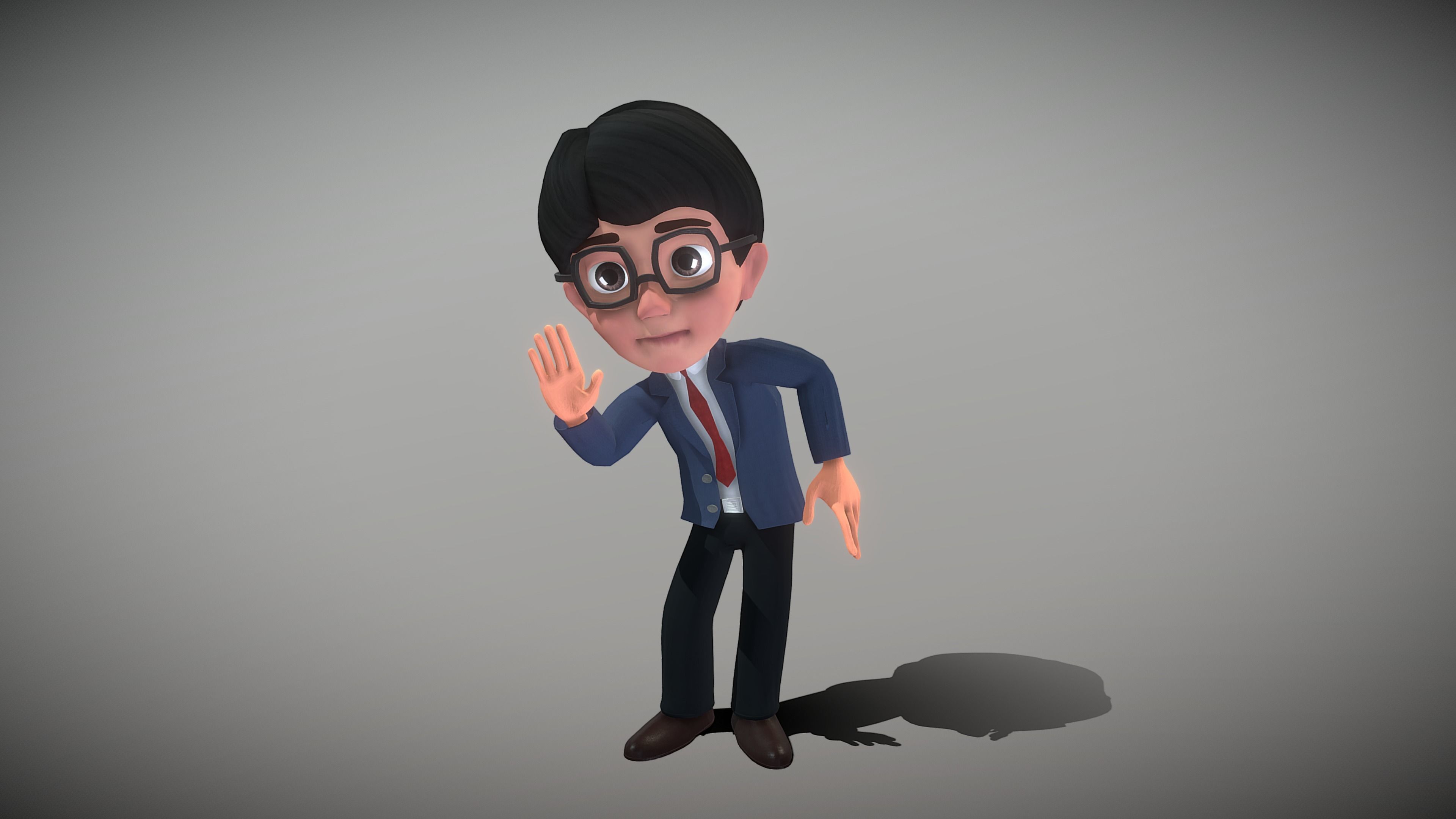 Cartoon Young Man 3D model_9