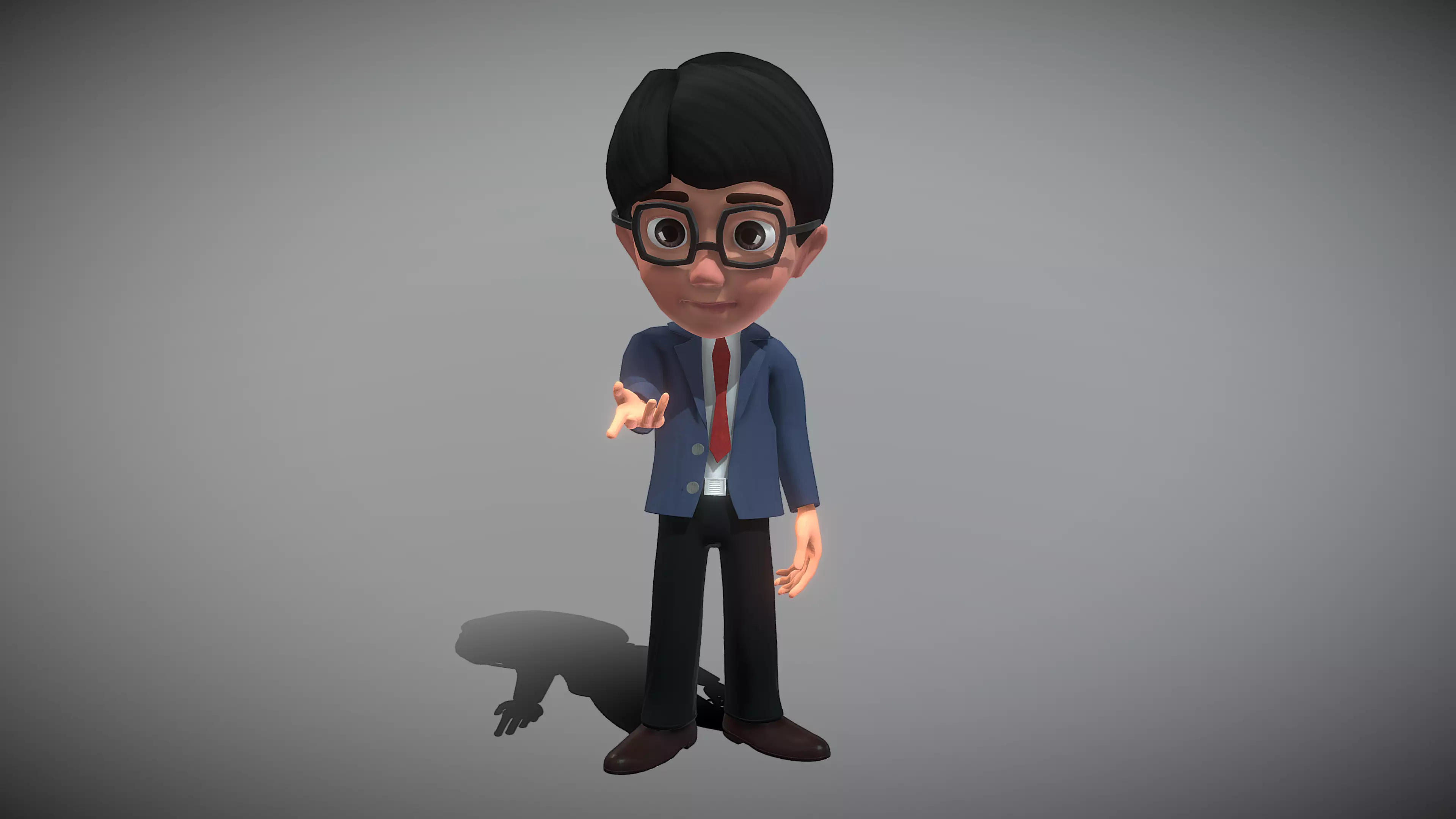 Cartoon Young Man 3D model_0