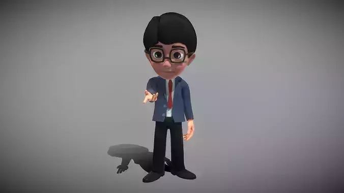 Cartoon Young Man 3D model