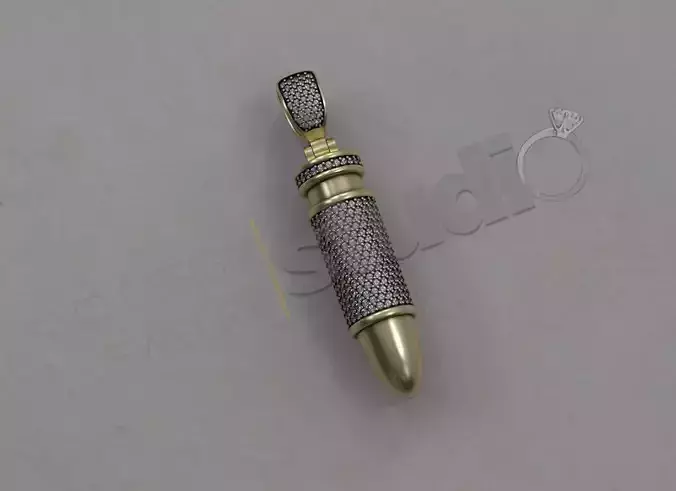 iced out  bullet pendant 3d model