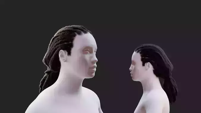 Dreadlocks Low Ponytail 3D model