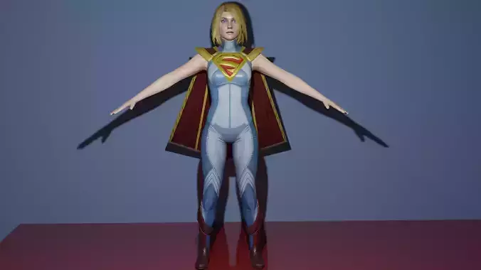 Supergirl woman wearing superman cape