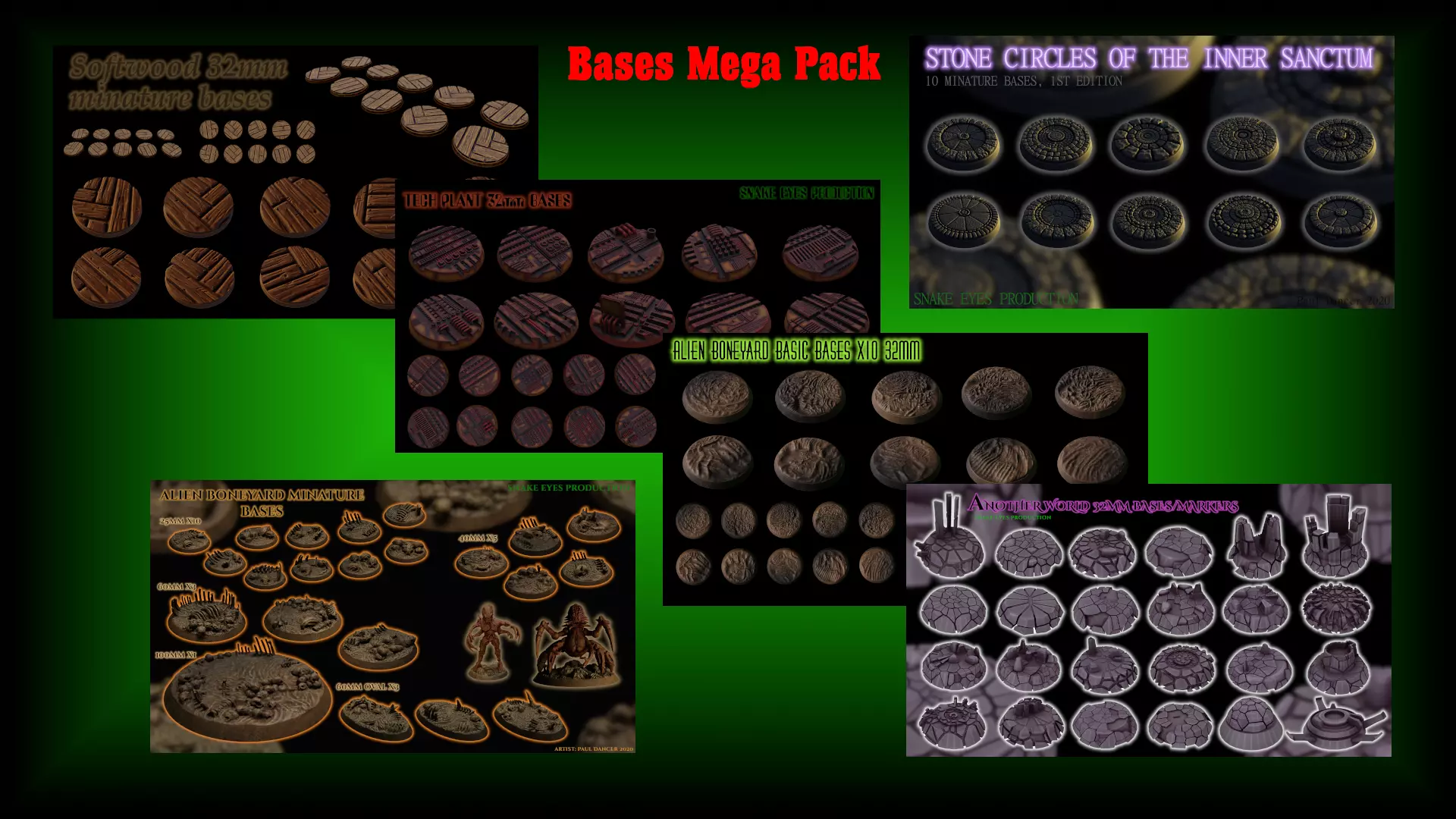 Miniature bases Mega Pack 3D print model