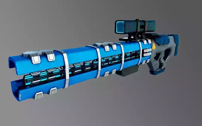 Gauss magnetic gun Low-poly 3D model