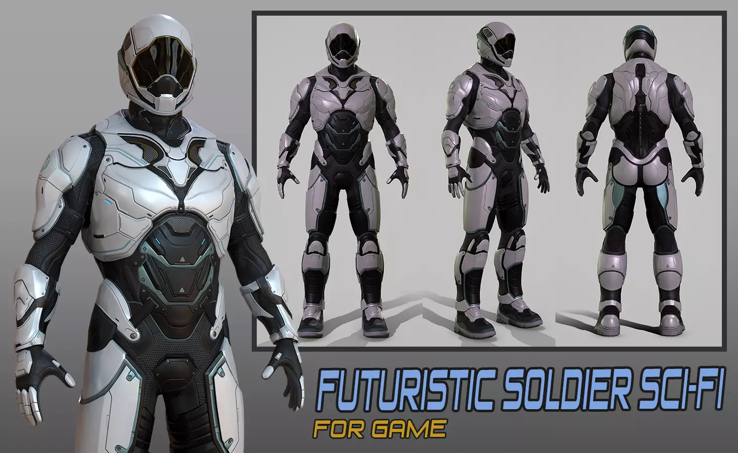 Futuristic Soldier Sci-fi low poly Low-poly 3D model