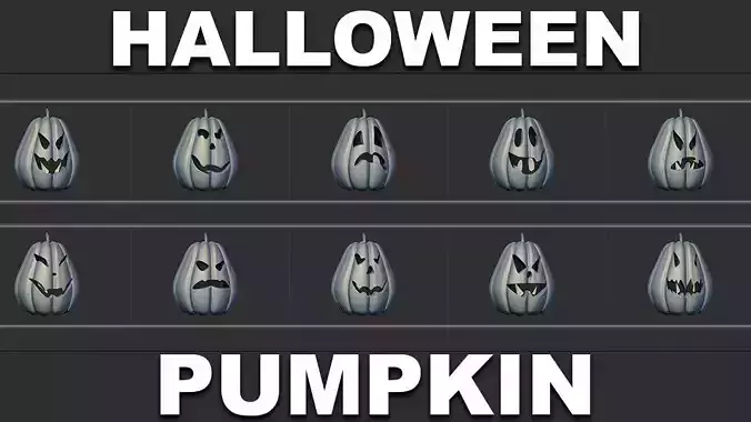 10 Halloween Pumpkin Base Mesh Vol 6