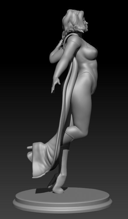 Supergirl woman wearing cape 3D print model_3
