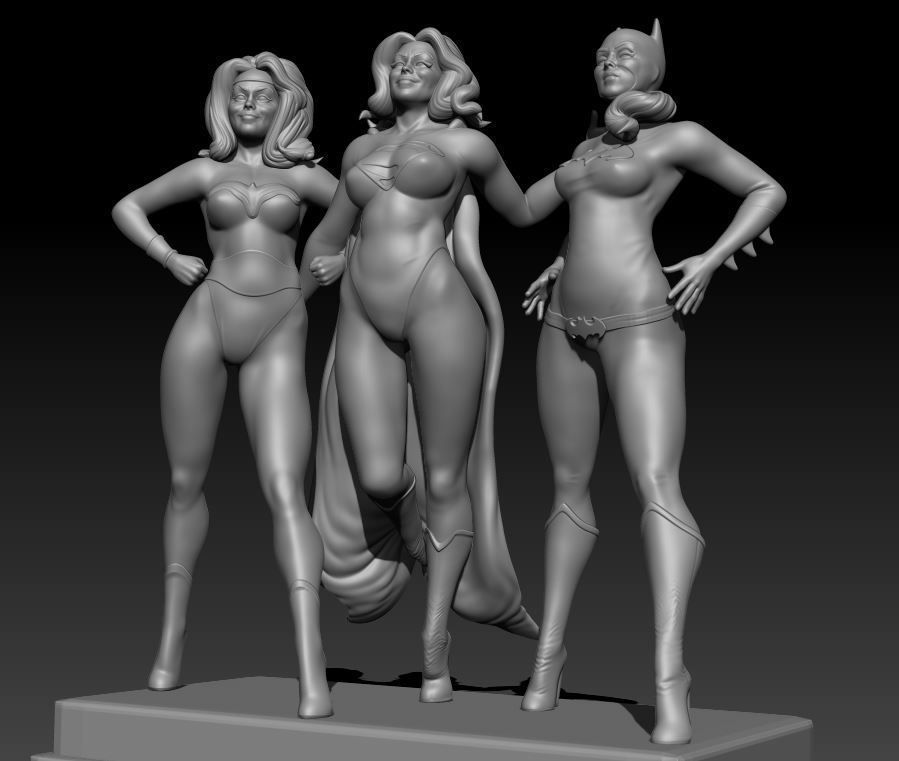 Supergirl woman wearing cape 3D print model_8