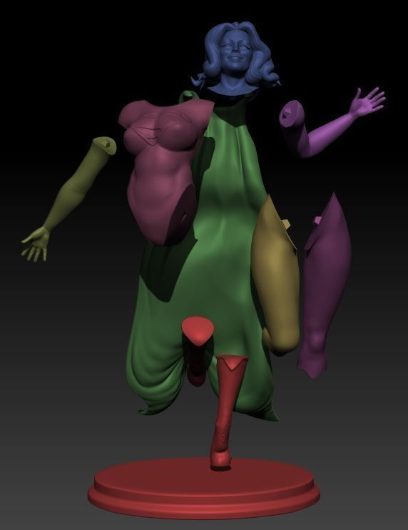 Supergirl woman wearing cape 3D print model_6