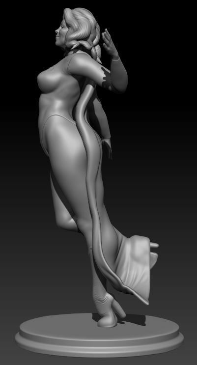 Supergirl woman wearing cape 3D print model_1