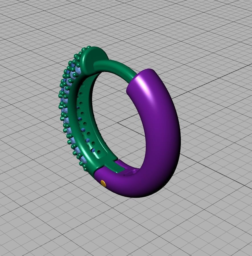 15mm Diamond Hoop Earrings Round Hoops 3D print model_21