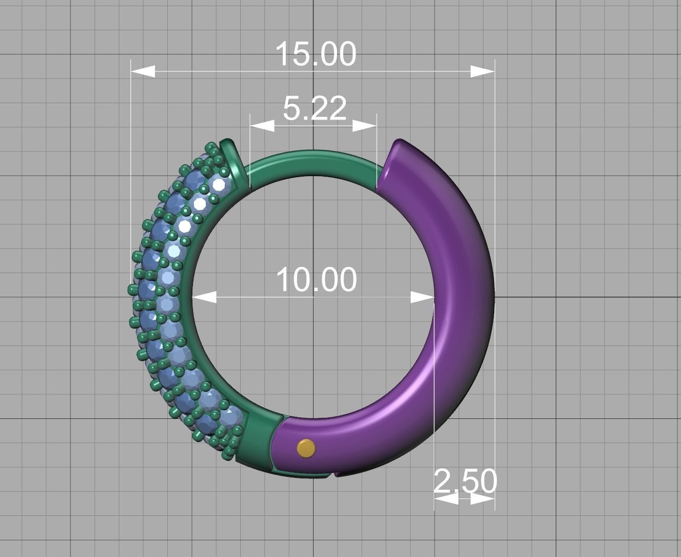 15mm Diamond Hoop Earrings Round Hoops 3D print model_18