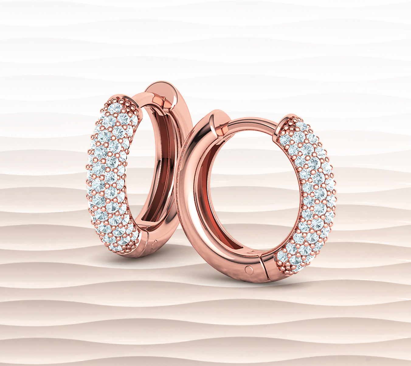 15mm Diamond Hoop Earrings Round Hoops 3D print model_1