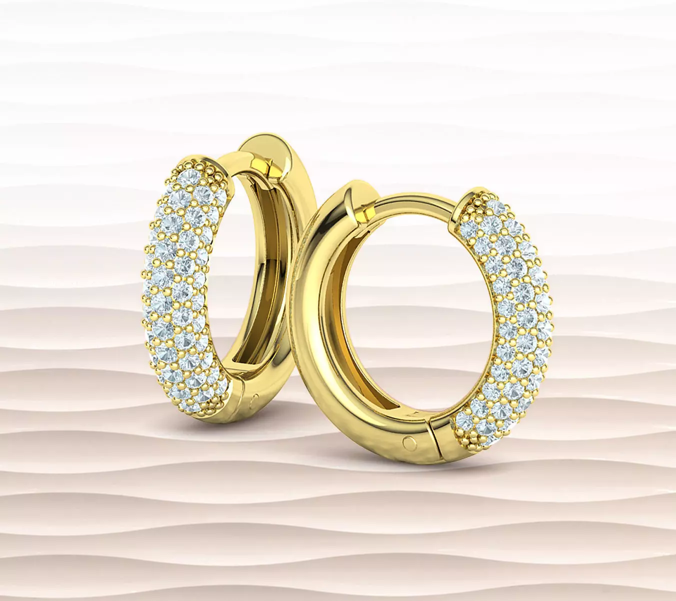 15mm Diamond Hoop Earrings Round Hoops 3D print model_0