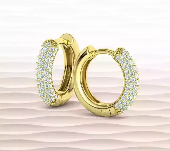 15mm Diamond Hoop Earrings Round Hoops 3D print model
