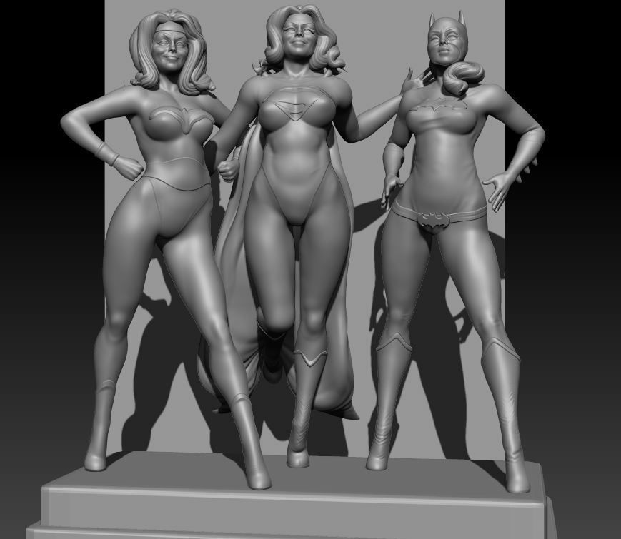 Batgirl woman in bikini 3D print model_7