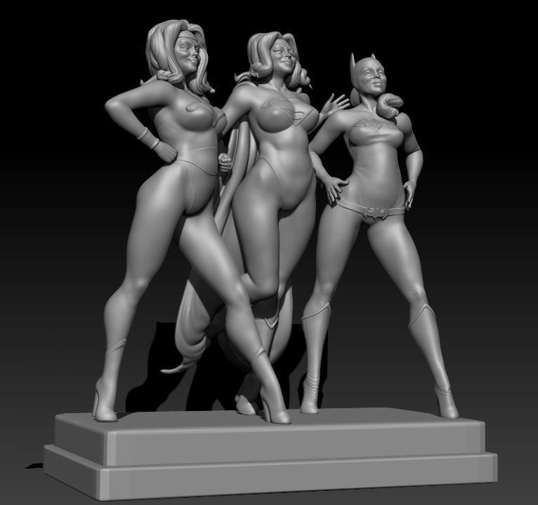 Batgirl woman in bikini 3D print model_9