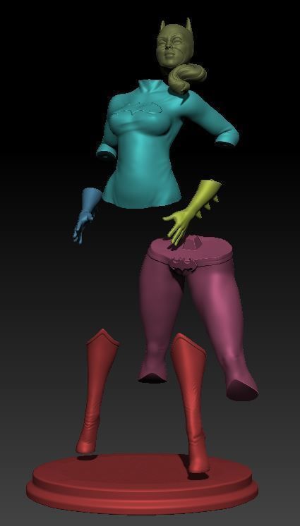 Batgirl woman in bikini 3D print model_6