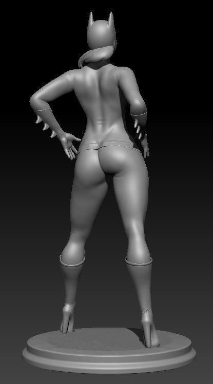 Batgirl woman in bikini 3D print model_2