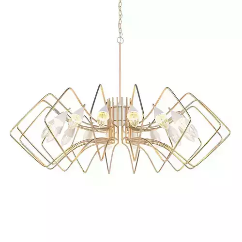 SONATA gold chandelier with crystals hanging from it