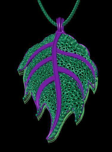 Pendent leaf 3D print model_5
