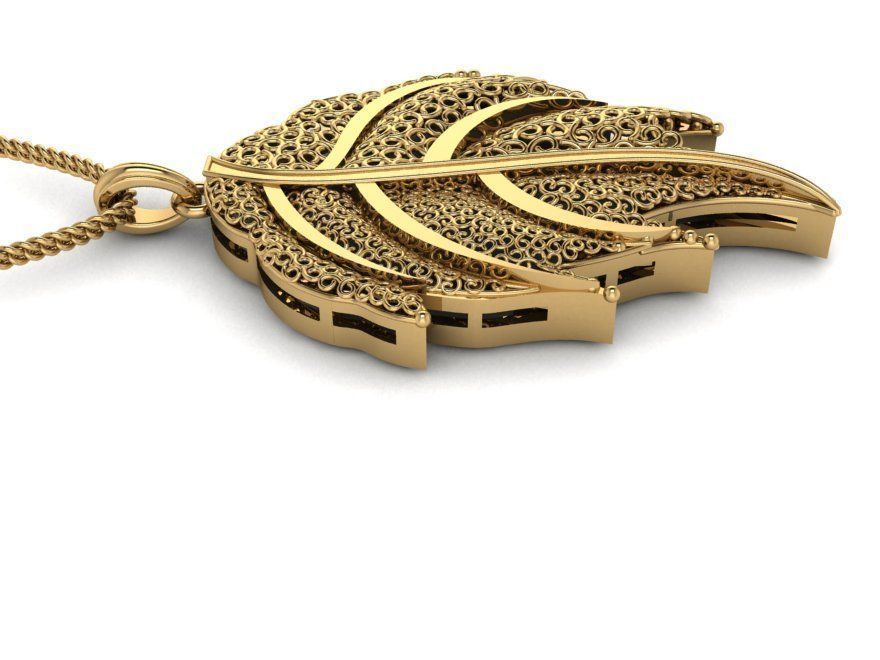 Pendent leaf 3D print model_1