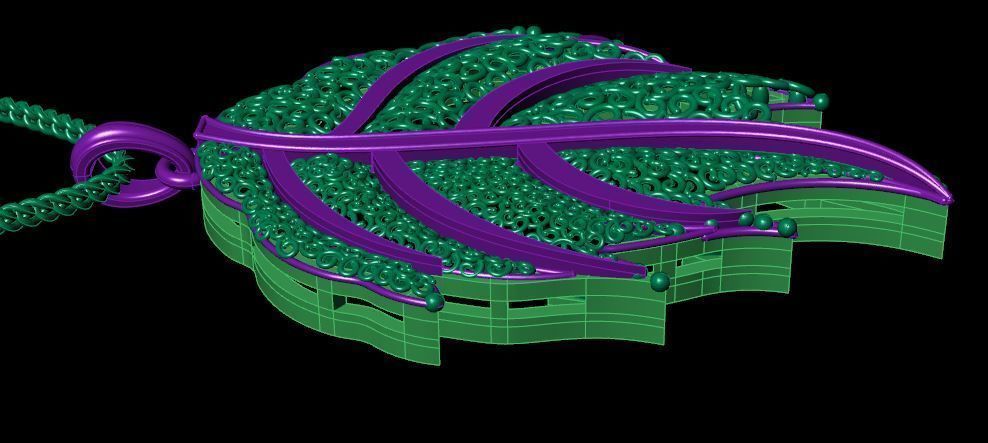 Pendent leaf 3D print model_4