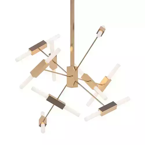 TUBULAR chandelier with wires hanging from it 3D model