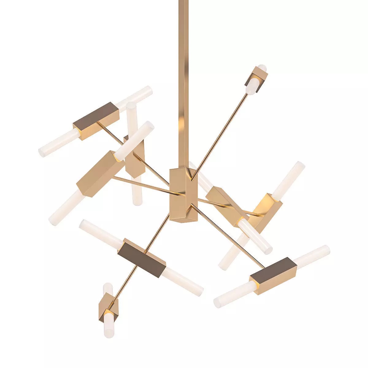 TUBULAR chandelier with wires hanging from it 3D model_0