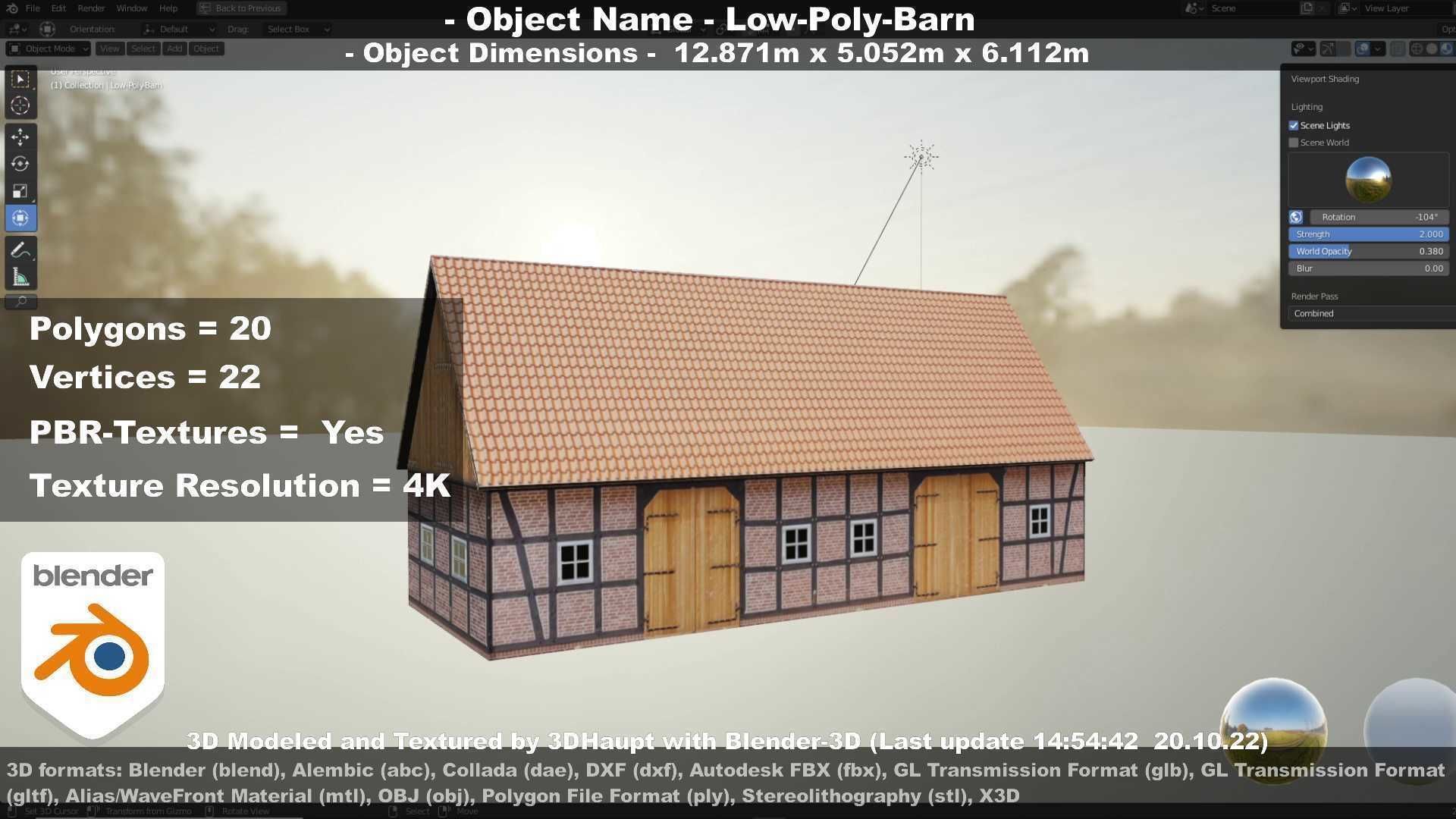 Half-Timbered Barn Low-poly 3D model_94