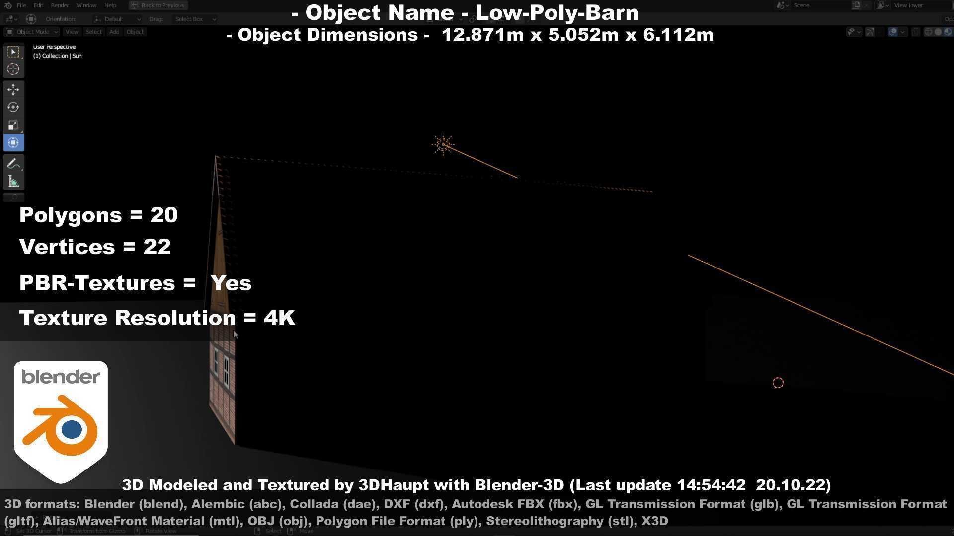 Half-Timbered Barn Low-poly 3D model_59