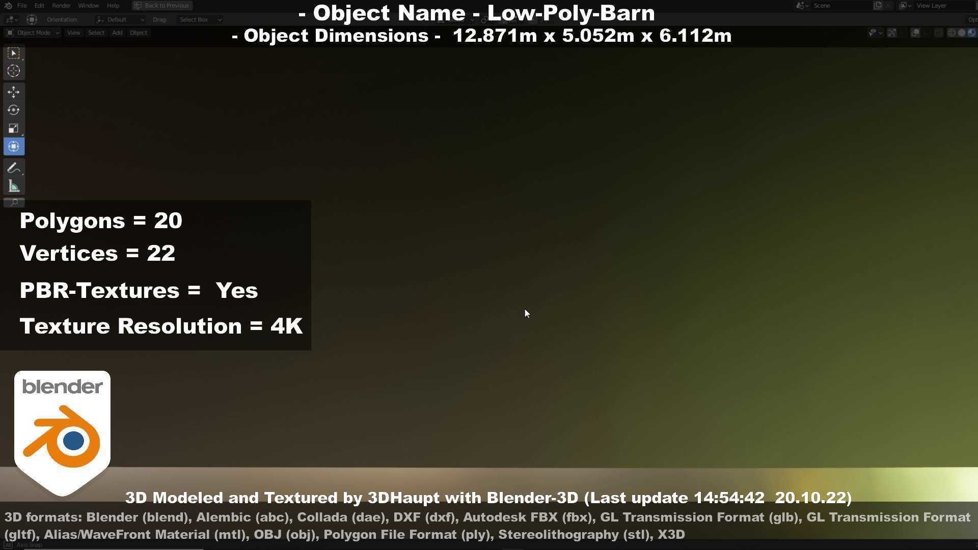 Half-Timbered Barn Low-poly 3D model_92