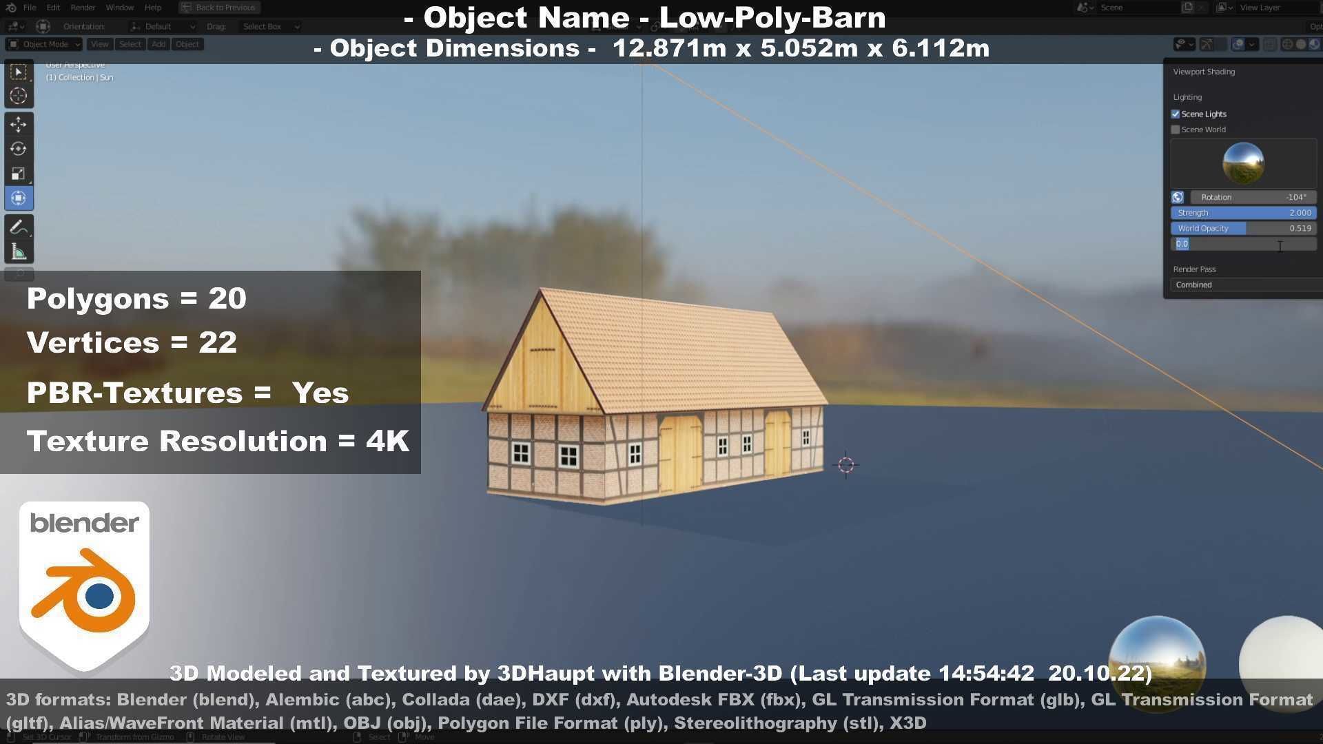 Half-Timbered Barn Low-poly 3D model_49